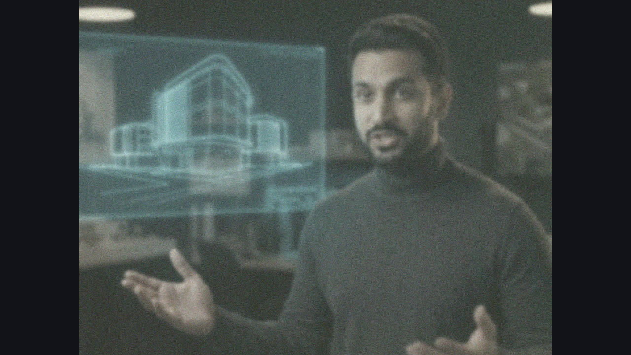 The same lesson as a typical older recording: a soft, washed-out 4:3 frame with the hologram hard to read.